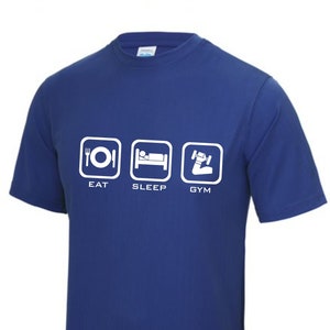 Eat Sleep Gym T-Shirt - Leichtes Sport-T-Shirt, Unisex für Erwachsene und Jugendliche Fitness Shirt, Geschenk für Turnsüchtige, Weihnachtsgeschenk