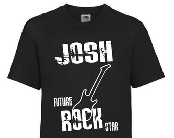 Kids Rockstar Shirt - Personalised Future Rockstar Tshirt, Personalised Birthday Tshirt Kids, kids rock tshirts