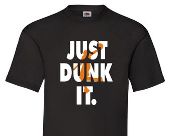 T-shirt de joueur de basket-ball pour enfants - Just Dunk It - Fan de basket-ball, cadeau pour garçon/fille, fan de la NBA, équipe de basket-ball, cadeau de Noël