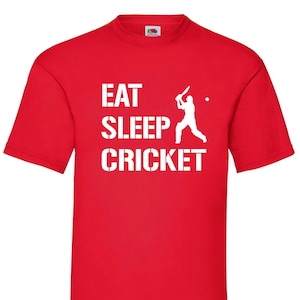 Cricket Shirt, Cricket Geschenk, Cricket Fan T-Shirt - Eat, Sleep, Cricket - Geburtstagsgeschenk für Papa, Vatertag