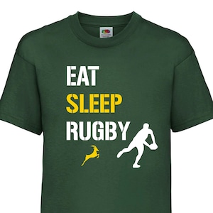 Eat Sleep Rugby T-Shirt – South Africa Rugby Fan Shirt – World Cup Supporter Gift – South African Tee