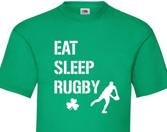 Eat Sleep Rugby Kids T-Shirt – Irish Supporter Tee