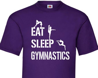 Girl's Eat Sleep Gymnastics T-Shirt, gymnastics tshirt for girls, gift for gymnast, Christmas Gift, birthday gift