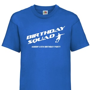 Personalisierte Fußball-Geburtstags-Party-Shirts - Geburtstagskader-T-Shirts, Kinder-Fußball-Gastgeschenke, kundenspezifische Fußball-Geburtstags-Party-Tops