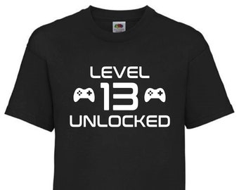Level 13 ontgrendeld T-shirt – cadeau voor 13e verjaardag gamer