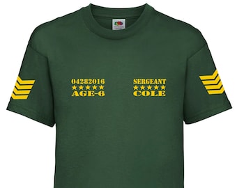 Personalised Army, Soldier, Military Themed Birthday T-Shirt - Army Sergeant Custom Name TShirt - Soldier Birthday T-Shirt