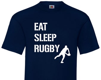 Koszulka Eat Sleep Rugby – zabawny prezent dla fana rugby