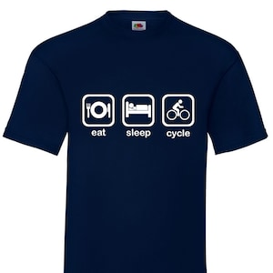 Eat Sleep Cycle T-Shirt – Funny Cycling Shirt – Gift for Cyclist – Men’s or Women’s Cycling Tee