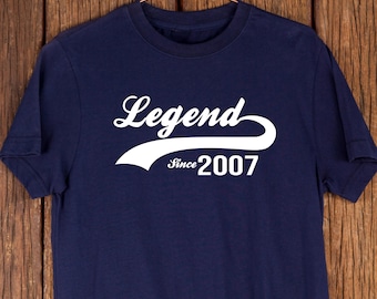 Legend Since 2007 18th Birthday T-Shirt - Funny 18th Birthday Gift for 2007 Born