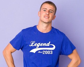 Legend Since 2003 T-Shirt - 21st Birthday Gift, 21st Birthday T-Shirt, 2003 21st Birthday Gift, 21st Birthday Idea, 2003 21st Gift