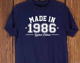 1986 Birthday T-Shirt - 40th Birthday Gift, Made in UK