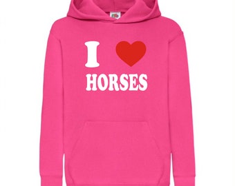 Personalised “I Love” Hoodie for Kids, Custom Text Printed Sweatshirt, Children’s Custom Name Hooded Jumper, Gift for Boys & Girls