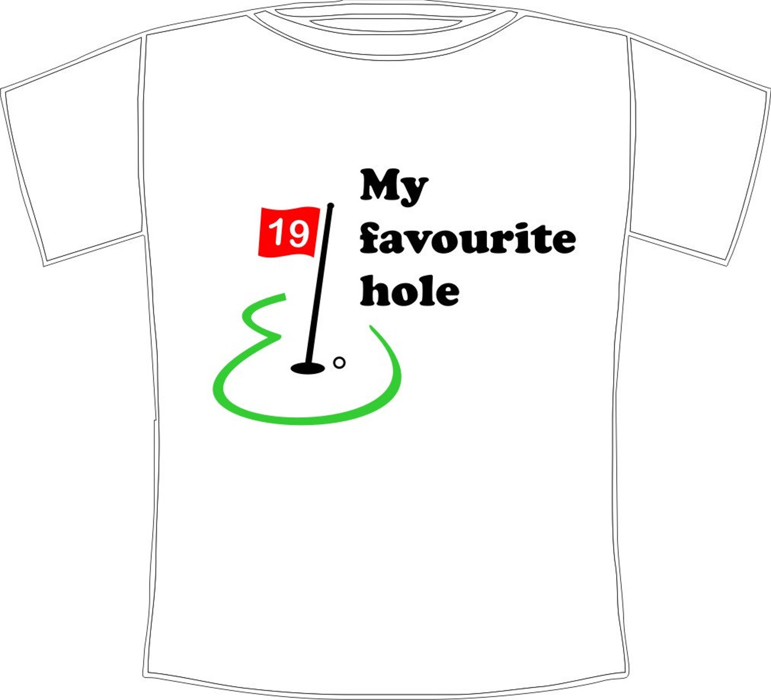 Men's Funny Golf TShirt featuring My Favourite Hole 19th Etsy