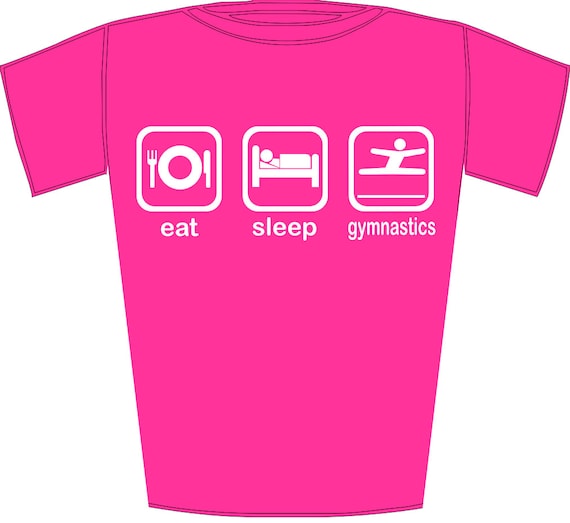 Girl S Eat Sleep Gymnastics Funny Gymnastics Fanatic Etsy - eat sleep roblox gift t shirt new wave tee
