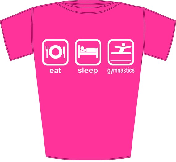 Girl S Eat Sleep Gymnastics Funny Gymnastics Fanatic Etsy - eat sleep roblox gift t shirt new wave tee