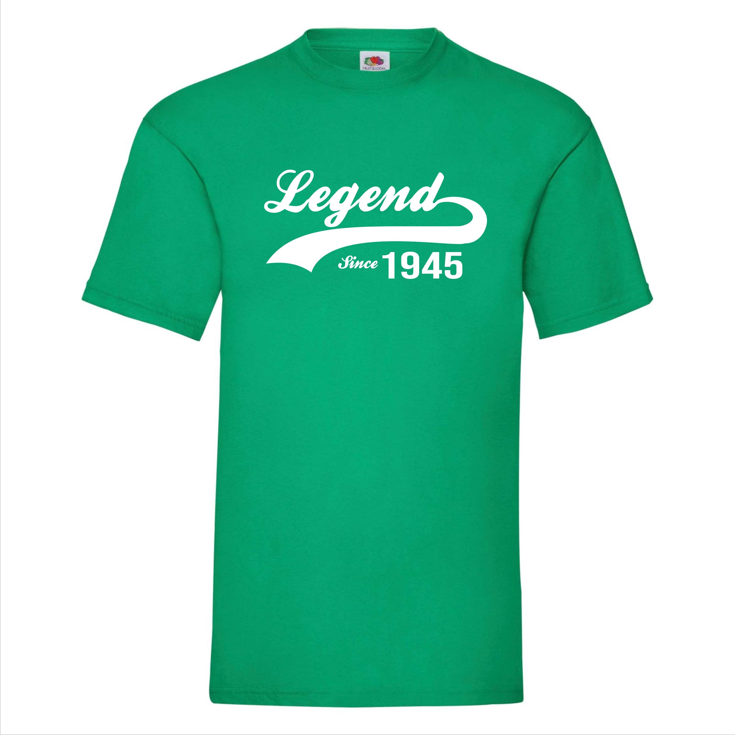 80th Birthday Shirt For Men - Living Legend 1945 Design, Custom Year T-Shirt Gift For Dad Or Grandpa