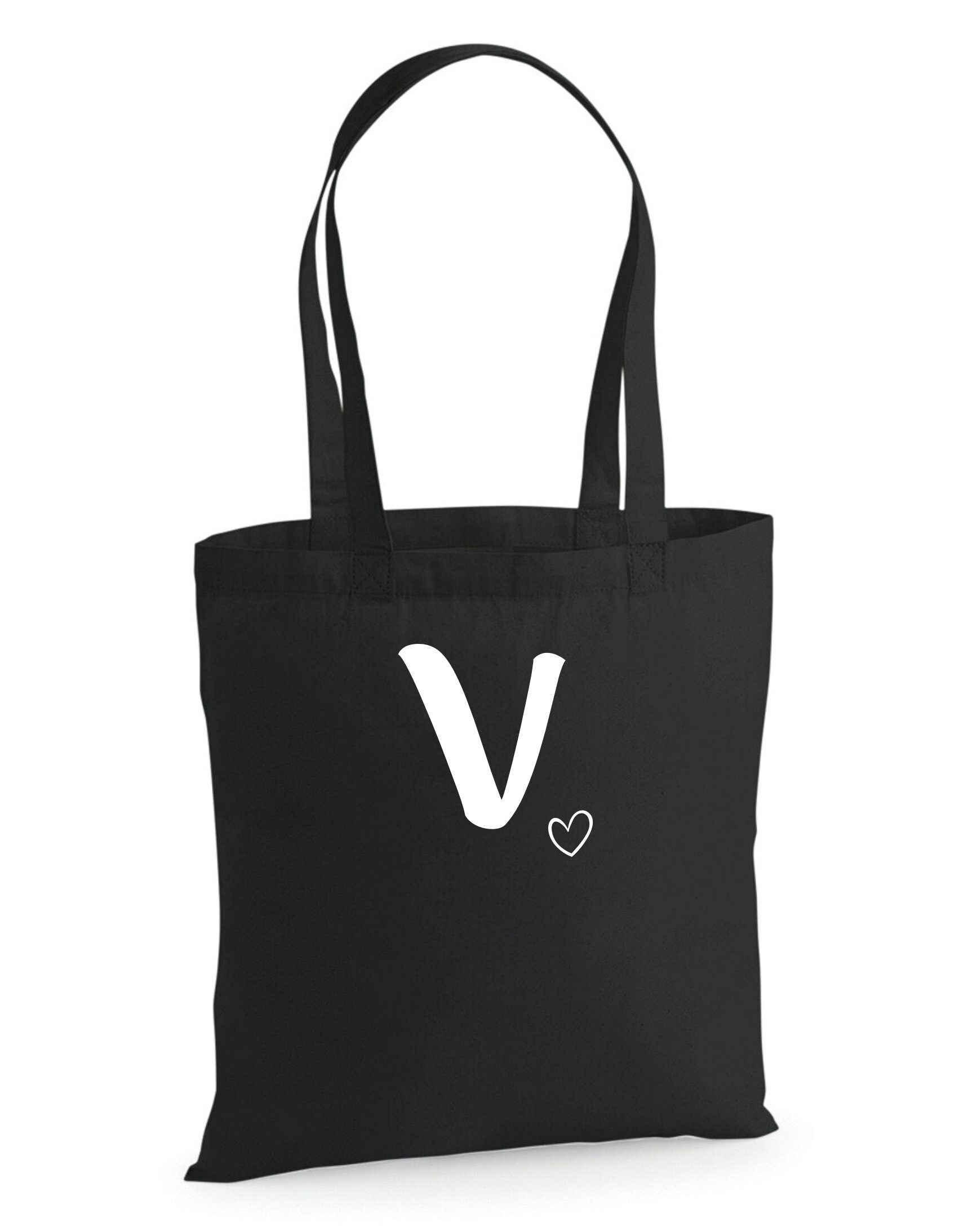 Bolso de mano de letra inicial V personalizado bolso de mano del alfabeto nombre inicial de la letra V bolso de mano impreso personalizado bolso de mano reutilizable Etsy Espana