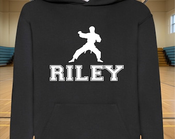 Sudadera de artes marciales personalizada para niños, sudadera de karate y judo con nombre personalizado, regalo de artes marciales, regalo de cumpleaños o Navidad.