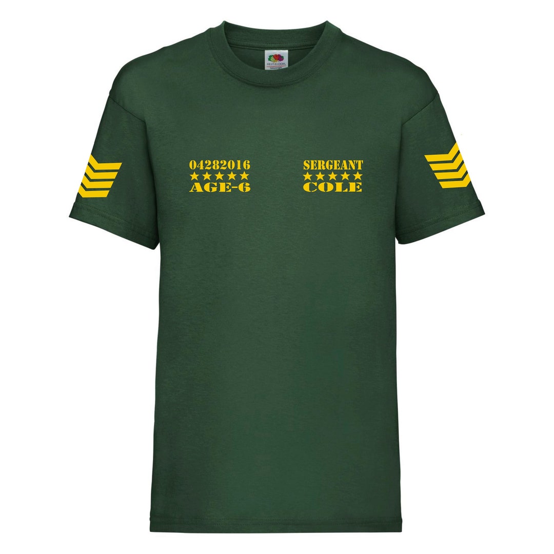 Personalised Army Birthday T-shirt, Custom Name Soldier Shirt