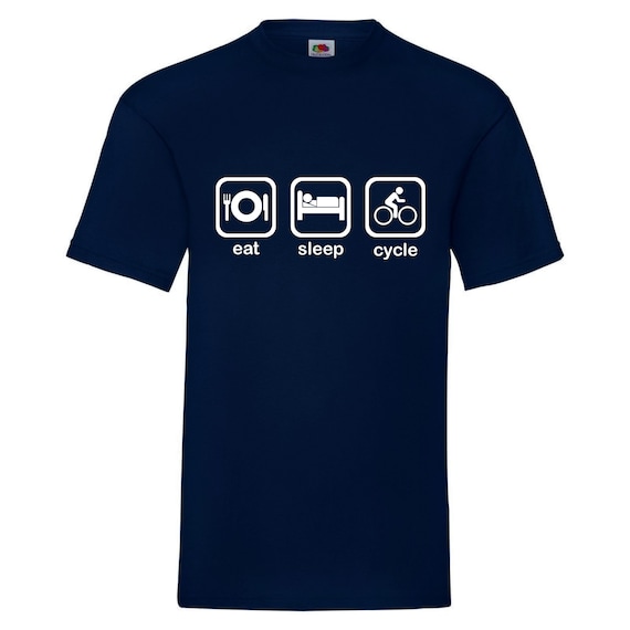 Eat Sleep Cycle T-Shirt – Funny Cyclist Gift, 100% Cotton