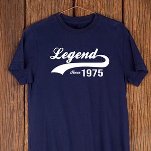 Legend Since 1975 T-Shirt - Perfect 50th Birthday Gift for Men & Women, Vintage 1975 50 Year Old Shirt, Unique 50th Birthday Idea