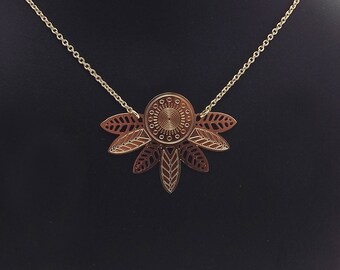 Gold plated brass necklace cut and engraved "Mini yuma"