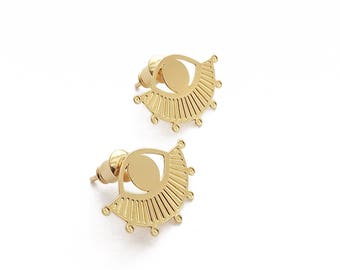 Earrings Cosmic fleas, brass gilded with fine 24 carat gold.