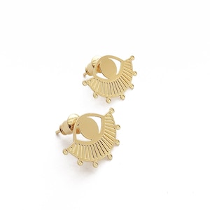 Cosmic Stud Earrings, brass gilded with 24-carat fine gold.