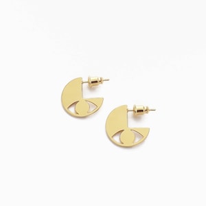 &quot;Meteor&quot; hoop earrings gilded with 24-carat fine gold