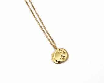 Cosmo necklace gilded with 24-carat fine gold, original Marine Mistake creation.