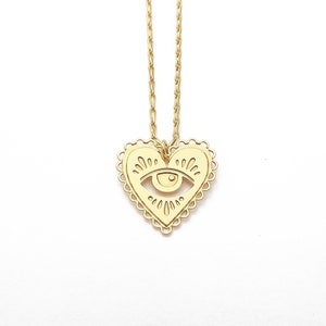 Milagro sacred heart necklace gilded with fine 24 carat gold
