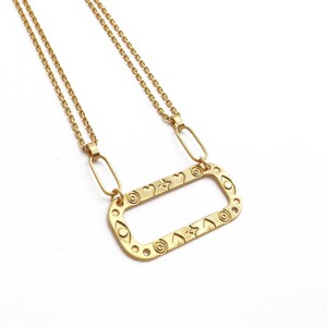 Imagine necklace, gilded with 24 carat fine gold, original Marine Mistake creation.