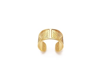 Boa ring, adjustable, 24 carat gold plated, 3 microns, original creation.