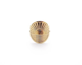 Sunset ring, adjustable, 24 carat gold plated 3 microns, original creation.