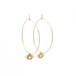 Mariposa hoop earrings gilded with 24-carat fine gold