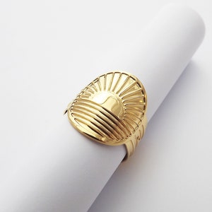 Sunset ring, adjustable, 24 carat gold plated 3 microns, original creation. image 2