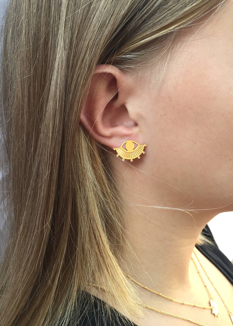 Boucles d'oreilles en acier inoxydable créoles dorées