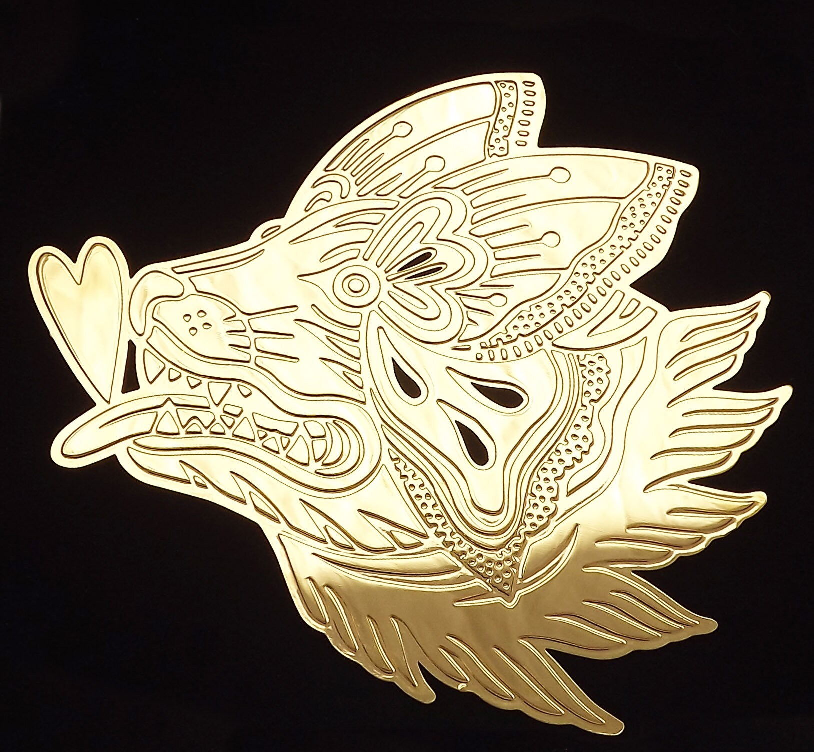 Collaboration Eugénie Kasher X Marine Mistake, Bijou de Mur Tiger Of Love Dorés à L'or Fin 24 Carats