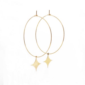 Felicidad hoop earrings gilded with 24 carat fine gold, original model, Marine mistake