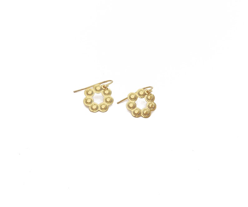 Dandelion earrings gilded with fine 24 carat gold, original Marine Mistake creation. image 3