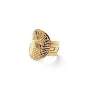 Sunset ring, adjustable, 24 carat gold plated 3 microns, original creation. image 5