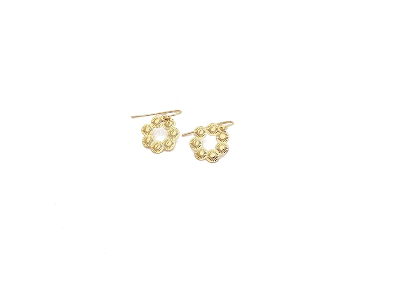 Dandelion earrings gilded with fine 24 carat gold, original Marine Mistake creation. image 7