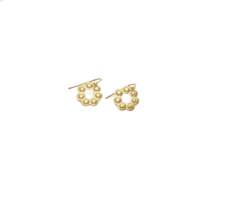 Dandelion earrings gilded with fine 24 carat gold, original Marine Mistake creation. image 5