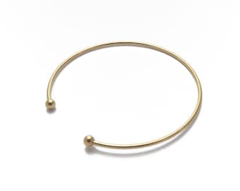 Thin gold or silver bangle bracelet