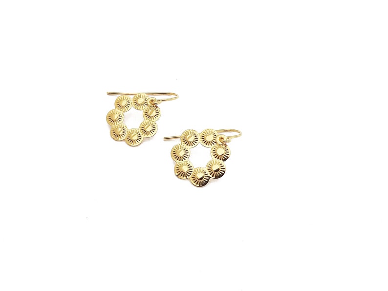 Dandelion earrings gilded with fine 24 carat gold, original Marine Mistake creation. image 1