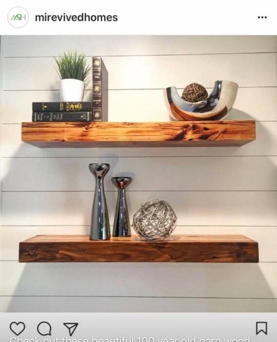 Free Floating Shelf Cedar Wood Barn Shelves Rustic Image 0