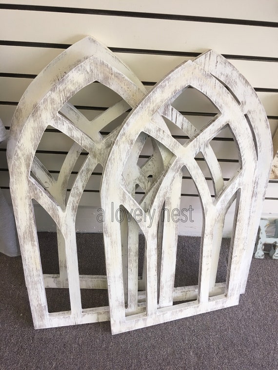 Church Windows Wood Window Decor Wall Distress Farmhouse Fixer Upper