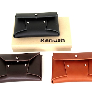 Personalisierte Leder Geldbörse mit drehbarem Haken, Ledermäppchen, Leder Kartenhalter, kleine Leder Geldbörse, Muttertagsgeschenk, Unisex Geschenk