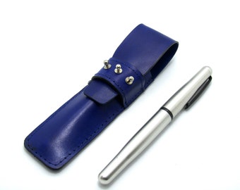 Porte-stylo en cuir personnalisé avec cordon autour du cou, cadeau de Noël, fait main, cadeau unisexe, cadeau de bureau, bas de Noël