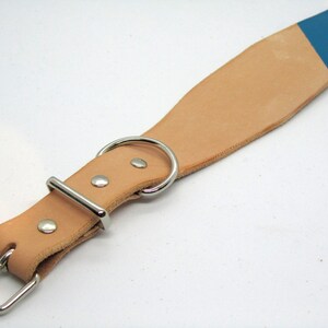 Personalized handmade Two-Tone Leather Dog Collar: Whippet, Greyhound, Lurcher engraved name possible. image 9